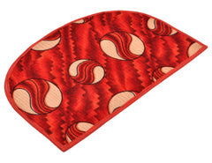 Heart Home D Shape Ball Printed Anti-Slip Durable Velvet Door Mat, Welcome Mat for Entryway,Patio,Garage, Outdoor, 21"x14" (Red)-47HH01275