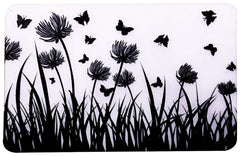 Kuber Industries Flower Design 6 Pieces PVC Refrigerator/Fridge Multipurpose Drawer Mat Set(Black & White)-CTKTC32700