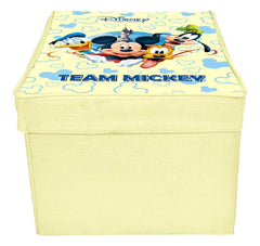 Kuber Industries Disney Team Mickey Printed Multipurposes Non-Woven Flodable Storage Box/Oragnizer (Cream)-HS43KUBMART26574