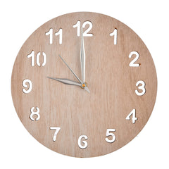 Kuber Industries 10" Wooden Decorative Round Wall Clock for Home/Kitchen/Office (White), Standard (HS39KUBMART022866)