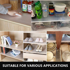 Kuber Industries Duty Diamond/Dots Shelf Liners, Non-Slip Drawer Liner Cabinet Pad Refrigerator Mat No Odor for Home and Kitchen-45X300 cm (3 Mtr,White)-KUBMART11709