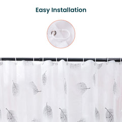 Kuber IndustriesSoft Texture Bath curtain|Natural Drape Waterproof Shower Curtain 6 Feet|White