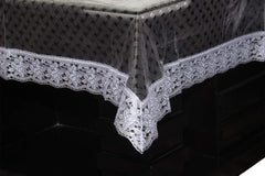 Kuber Industries 3D Design PVC 4 Seater Centre Table Cover - Silver