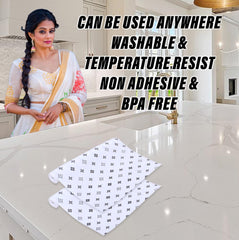 Heart Home Shelf Liner | EVA Kitchen Cabinet Shelf Mat | Anti-Slip Bathroom Mat | Fridge Mat | Table Mat | Star Print Print Wardrobe Mat | 1.5 Meter | Pack of 2 |White