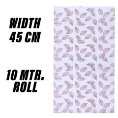 Heart Home Shelf Liner | EVA Kitchen Cabinet Shelf Mat | Anti-Slip Bathroom Mat | Fridge Mat | Table Mat | Brown Leaf Wardrobe Mat | 10 Meter | White