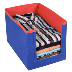 Kuber Industries 2 Pieces Non Woven Shirt Stacker/Shirt Organizer Wardrobe Organizer (Blue & Red)-KUBMART11326