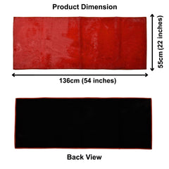 Kuber Industries Fluffy Shaggy Rug Bedside Runner for Home Décor (Red)-HS40KUBMART23989, Standard