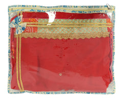 Kuber Industries Floral Print Non-Woven Single Saree cover For Store Saree, Lehenga, Suit With Transparent Top,Pack of 12 (Blue) 54KM4157