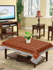 Heart Home 40"x60" Wooden Design PVC Waterproof, Antislip & Wipe Clean Center Table Cover for 4 Seater (Brown)-HS43HEARTH25574