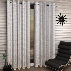 Kuber Industries Cotton 7 Feet Eyelet Door Curtain -Ctktc029623, Off White