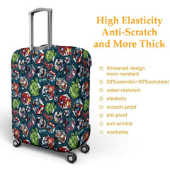 Heart Home Marvel Avengers Luggage Cover | Polyester Travel Suitcase Cover | Washable | Stretchable Suitcase Protector | 26-30 Inch | Large | Blue