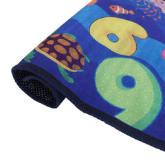 Heart Home Door Mat for Kids Room|Anti Skid Door Mat for Kids Bedroom|Microfiber Number Pattern Door Mat (Navy Blue)