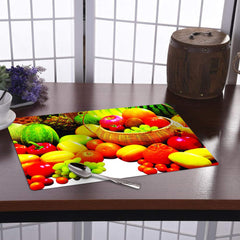 Heart Home Multiuses Fruit Print PVC Table Placemat for Kitchen, Dining Table Set of 6 (Multicolour) 52HH4056