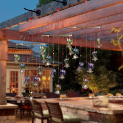 Kuber Industries Handcrafted Rajasthani Traditional Windchimes|Wooden Wall Hanging Toran,Latkan for Home Décor (Multicolor)