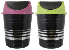 Kuber Industries Plastic 2 Pieces Medium Size Swing Lid Garbage Waste Dustbin for Home, Office, Factory, 10 Liters (Green & Pink)-KUBMART10250