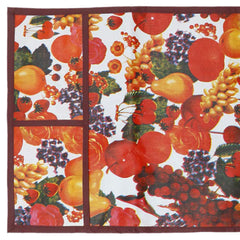 Heart Home Fruit Printed PVC Microwave Oven Top Dust Oil Proof Cover, Protective Cover with 4 Utility Pockets (Multicolor)