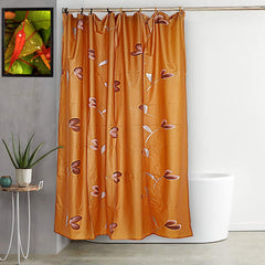 Fun Homes Polyvinyl Chloride Shower Curtain with 8 Hooks, Standard, Gold