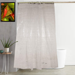 Kuber Industries PVC 7 Feet Shower Curtain with 8 Hooks (Transparent) -CTKTC6927