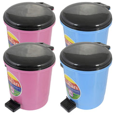Kuber Industries 4 Pieces Table Top Desk Garbage Dustbin Trash for Office Home Work Place,2 LTR(Pink & Blue)