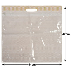 Heart Home Non-Woven Single Saree Covers With Transparent Window With Handle Pack of 12 (Purple & Brown)