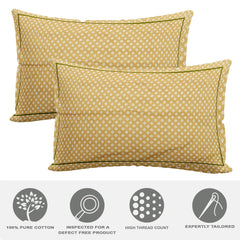 Heart Home Bandhej Print Breathable & Soft Cotton Pillow Cover for Sofa, Couch, Bed, Set of 4 (Sand) 54HH4123.