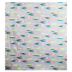 Heart Home Flower Printed Luxurious Soft Breathable & Comfortable Glace Cotton Double Bedsheet with 2 Pillow Covers (Grey)-HS43HEARTH26811