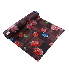 Heart Home Shelf Mat|Waterproof Flower Print PVC Anti-Slip Sheets|Durable Kitchen Cabinet Drawer Shelf Liner,5 Meter,(Maroon)