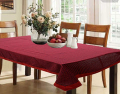 Kuber Industries Checkered Design Cotton 6 Seater Dining Table Cover 60"x90" (Maroon) Pack of 1