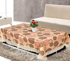 Kuber Industries Cairy Design PVC 4 Seater Centre Table Cover - Cream