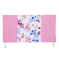 Kuber Industries Cotton Floral Print Attractive Bolster Cover with Drawstring for Home Décor,Set of 4 (White)