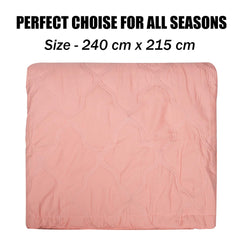 Kuber Industries Comforter | Microfiber Blanket for Summer | Blanket for Winter | Quilted Blanket Cover | Reversible Comforter | Blanket for Double Bed | Peach