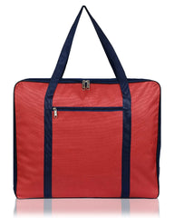 Kuber Industries Large Lightweight Foldable Multipurpose Storage bag, Cloth Organiser, Travel Bag With Zippered Closure And Handle (Red & Blue)-HS43KUBMART26692