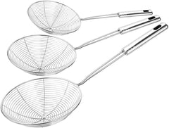 Heart Home Stainless Steel Deep Fry/Mesh Strainer/Jhara/Puri Strainer Set of 3 Pcs (14 & 16 & 18 cm)- HEART7112