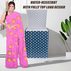 Heart Home Washing Machine Cover | Dot Print Washing Machine Cover | PVC | Top Load Fully-Automatic Washing Machine Cover | Blue