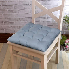 Heart Home Microfiber Square Chair Pad/Cushion for Office|Home or Car Sitting with Ties (Grey)