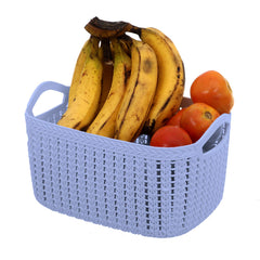 Kuber Industries Fruit Basket For Dining Table|Plastic Basket For Storage|Flexible Kitchen Storage Baskets (Grey)