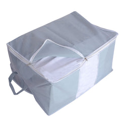 Kuber Industries 4 Piece Non Woven Underbed Storage Organiser Set (Grey )