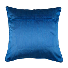 Kuber Industries Cushion Cover | Sofa Cushion Covers | Square Cushion Covers | Jute Cushion Covers | Couch Cushion Covers | Set of 5 | 16 Inch | Blue