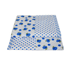 Heart Home Flower Printed Blanket/Duvet Reversible Super Soft Lightweight AC Double Dohar,90"x100" (Blue)-HS43HEARTH26790