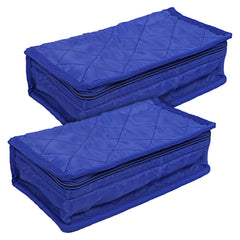 Kuber Industries Multiuses Polyester Jewellery Organizer With 4 Pouches Pack of 2 (Blue)
