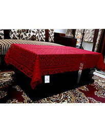 Kuber Industries Cotton Centre Rectangular Table Cover Set (Maroon)