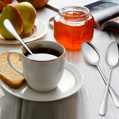 Heart Home 6 Piece Stainless Steel Mercury Tea Spoon Table Spoon Set (Silver)-KUBMART15674, Pack of 6