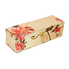 Kuber Industries Exclusive Floral Design Wooden 2 Pieces One Rod Bangle Storage Box with Lock System (Gold) - (CTLTC038183)