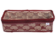 Heart Home Multipurpose Feather Design Laminated 1 Rod Bangle Box/Organizer/Case With Tranasparent Top - Pack of 2 (Maroon)-47HH0195