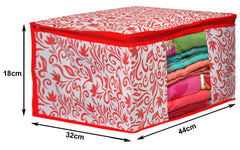 Kuber Industries Floral Printed Non-Woven Saree Cover With Tranasparent Window- Pack of 6 (Pink)-HS43KUBMART26113