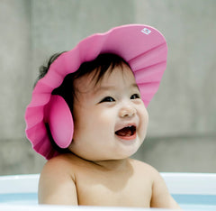 Heart Home Eva Foam Soft Adjustable Bath Cap for Toddler/Baby/KidS|Soft & Flexible Material|Size 30 x 28 CM (Pink)-HS_38_HEARTH21347