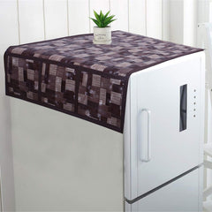 Kuber Industries 3D Checkered Design PVC Fridge/Refrigerator Top Cover (Brown) - CTKTC39701