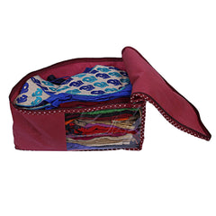 Kuber Industries Non Woven Blouse Cover Bag|Cloth Organizer|Clothes bags for Storage Clothes|Pack of 3 (Maroon)