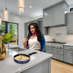 Heart Home Nonstick Pan|Aluminium Frying Pan|Nonstick Tawa|Egg Pan|Granite Coating Omelet Pan for Kitchen (Blue)