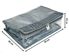 Kuber Industries Laminated PVC Travel Jewelry Organiser|Jewelry Storage Bags for All Jewellery|Zipper Closure With 13 Transparent Pouch|Size 30 x 20 x 11Cm, Pack of 1 (Grey)